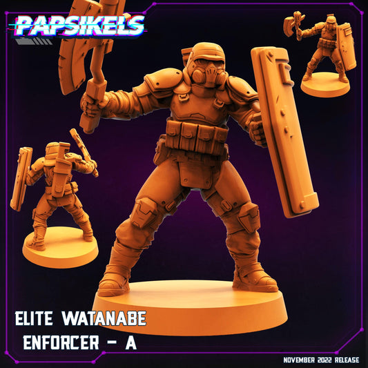 3D Printed Papsikels Cyberpunk Sci-Fi Elite Watanabe Enforcer Set - 28mm 32mm - 3D Printing Boss 