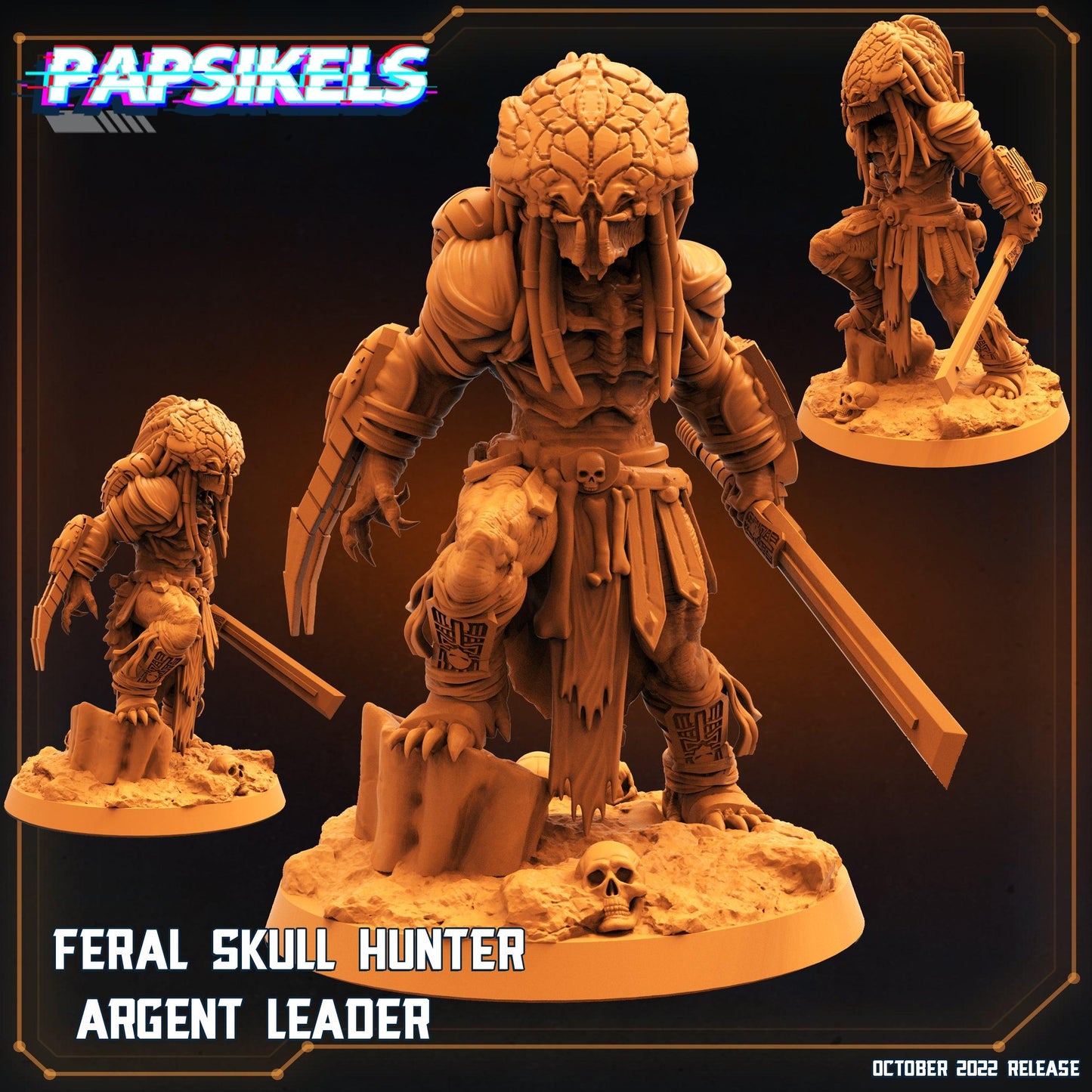 3D Printed Papsikels Cyberpunk Sci-Fi Feral Vixen Skull Hunter Set - 28mm 32mm - 3D Printing Boss 