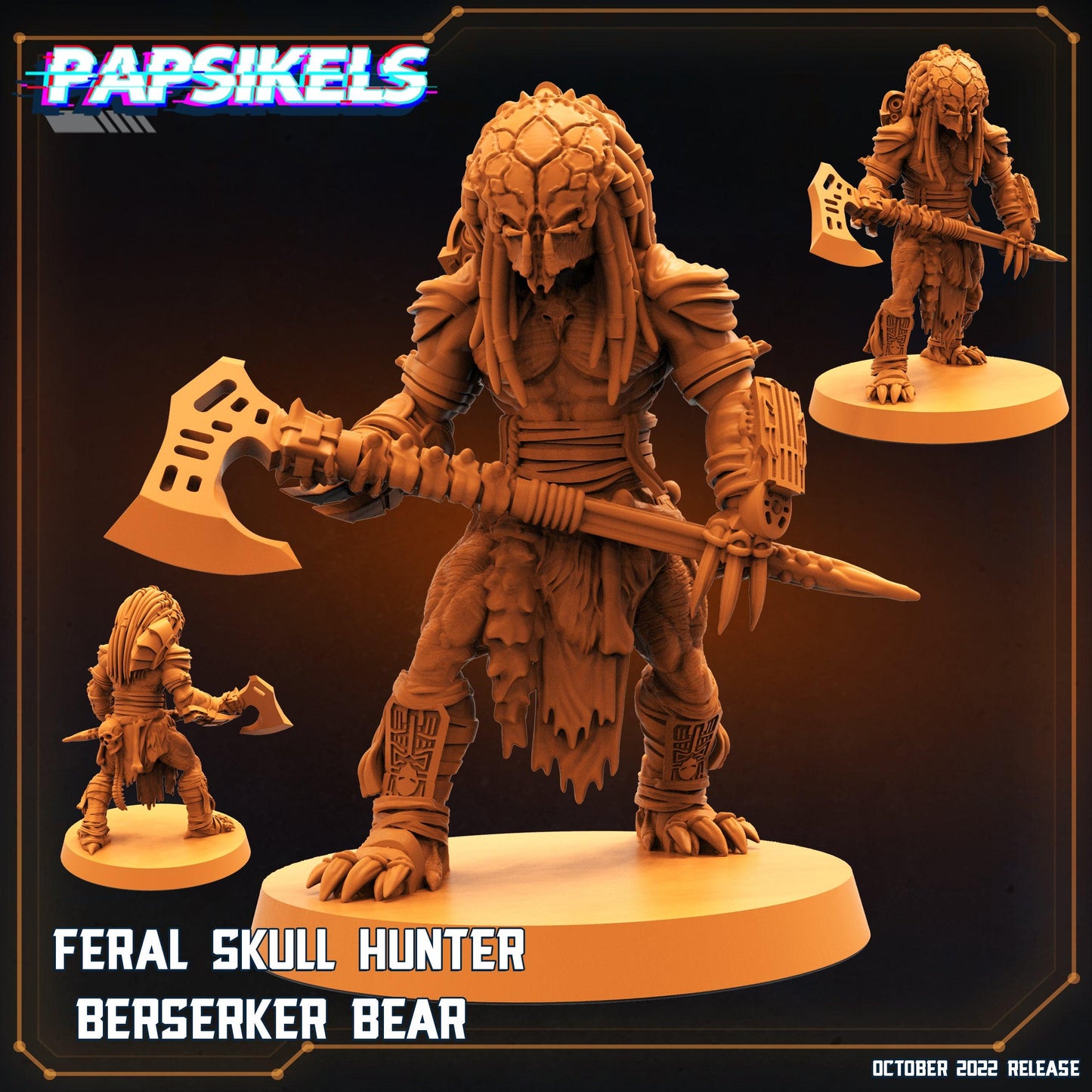 3D Printed Papsikels Cyberpunk Sci-Fi Feral Vixen Skull Hunter Set - 28mm 32mm - 3D Printing Boss 