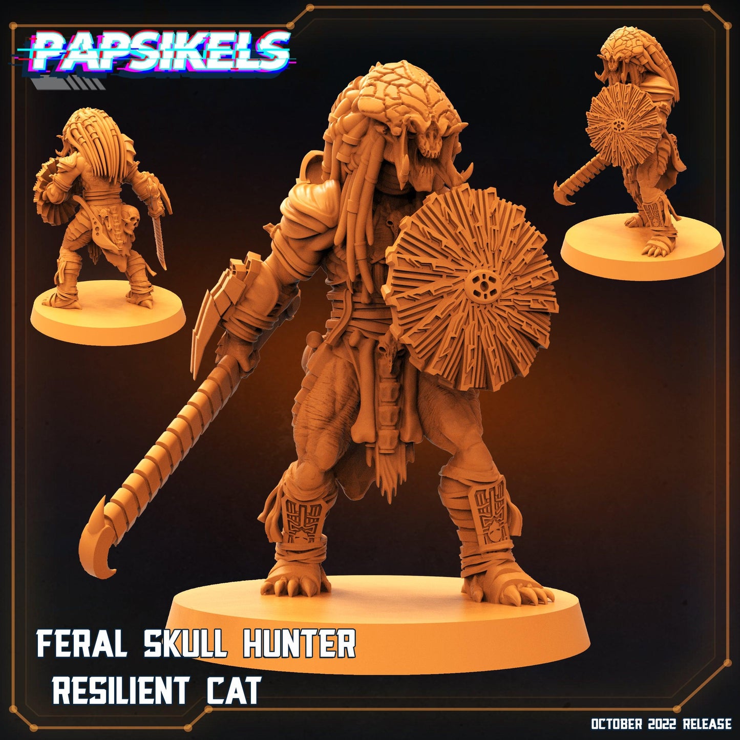3D Printed Papsikels Cyberpunk Sci-Fi Feral Vixen Skull Hunter Set - 28mm 32mm - 3D Printing Boss 