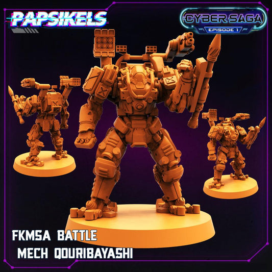 3D Printed Papsikels Cyberpunk Sci-Fi Fkmsa Battle Mech Qouribayashi Cyber Saga - 28mm 32mm - 3D Printing Boss 