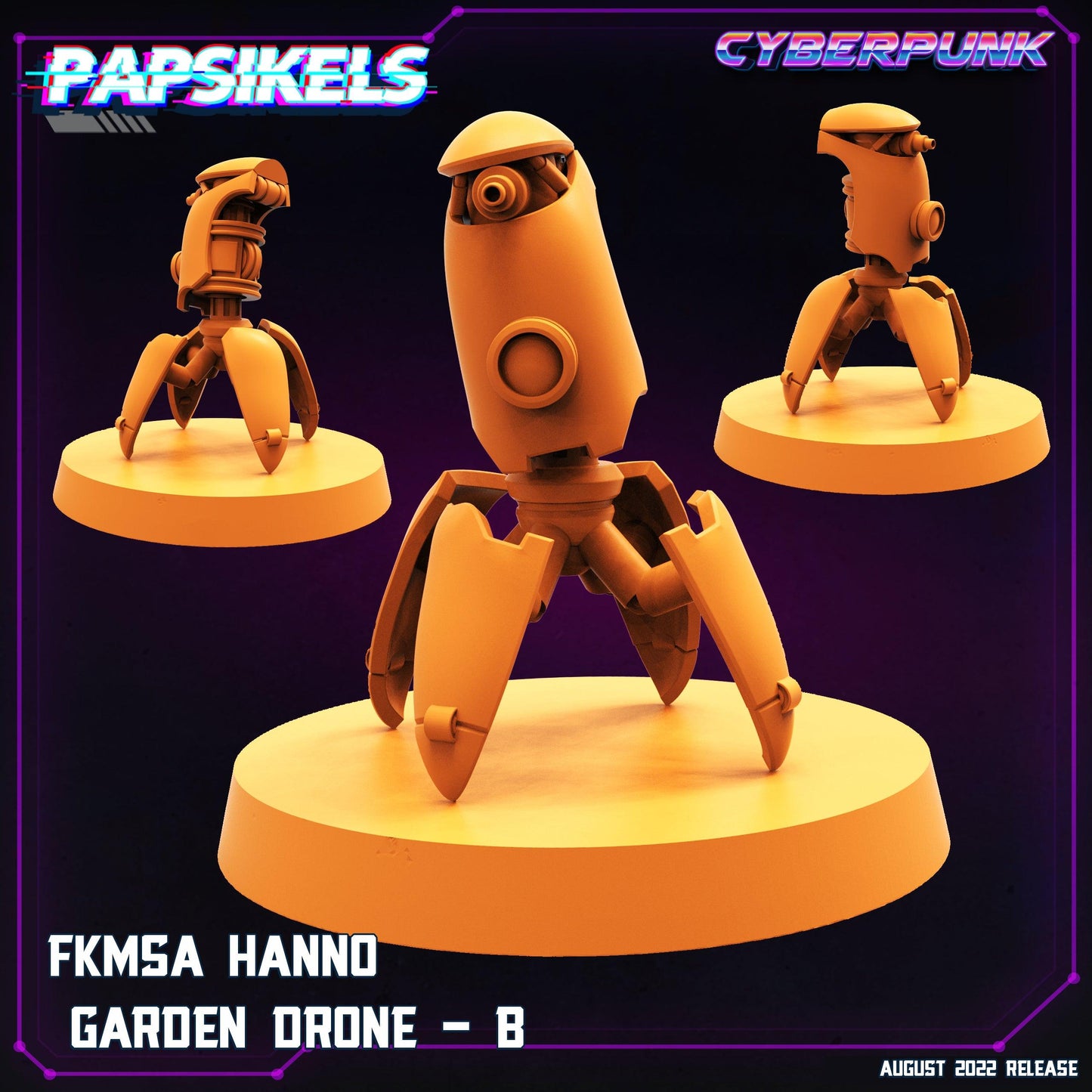 3D Printed Papsikels Cyberpunk Sci-Fi Fkmsa Hanno Drone Set - 28mm 32mm - 3D Printing Boss 
