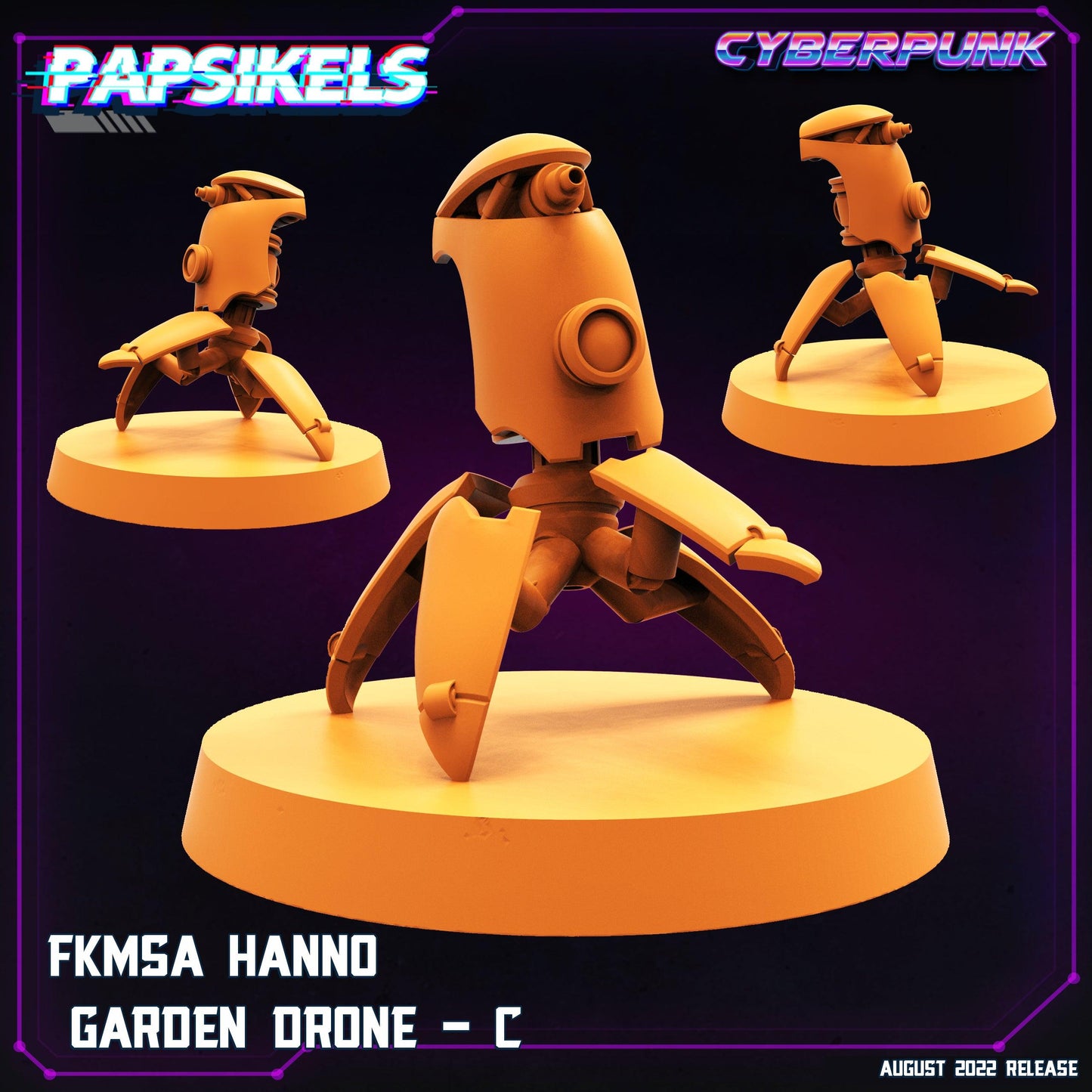 3D Printed Papsikels Cyberpunk Sci-Fi Fkmsa Hanno Drone Set - 28mm 32mm - 3D Printing Boss 