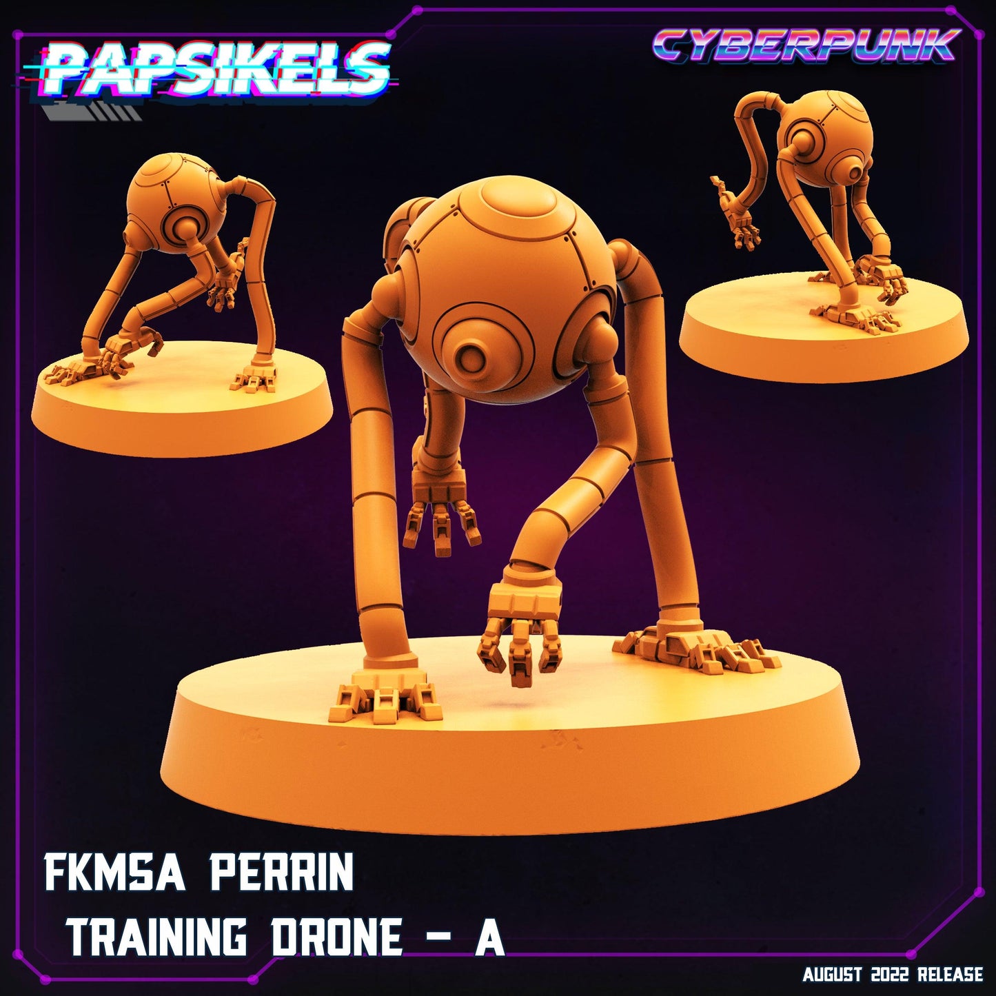 3D Printed Papsikels Cyberpunk Sci-Fi Fkmsa Hanno Drone Set - 28mm 32mm - 3D Printing Boss 