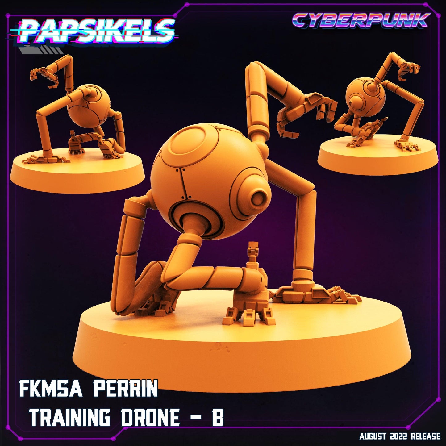 3D Printed Papsikels Cyberpunk Sci-Fi Fkmsa Hanno Drone Set - 28mm 32mm - 3D Printing Boss 