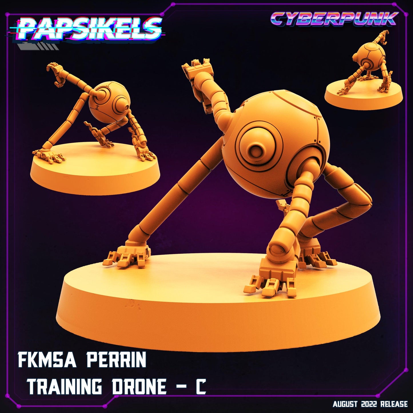 3D Printed Papsikels Cyberpunk Sci-Fi Fkmsa Hanno Drone Set - 28mm 32mm - 3D Printing Boss 