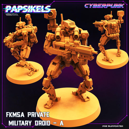 3D Printed Papsikels Cyberpunk Sci-Fi Fkmsa Private Military Droid Set - 28mm 32mm - 3D Printing Boss 