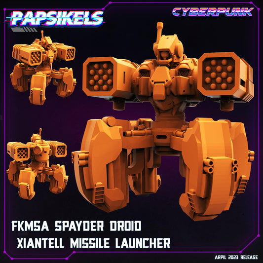 3D Printed Papsikels Cyberpunk Sci-Fi - Fkmsa Spayder Droid Xiantell Missile Launcher- 28mm 32mm - 3D Printing Boss 