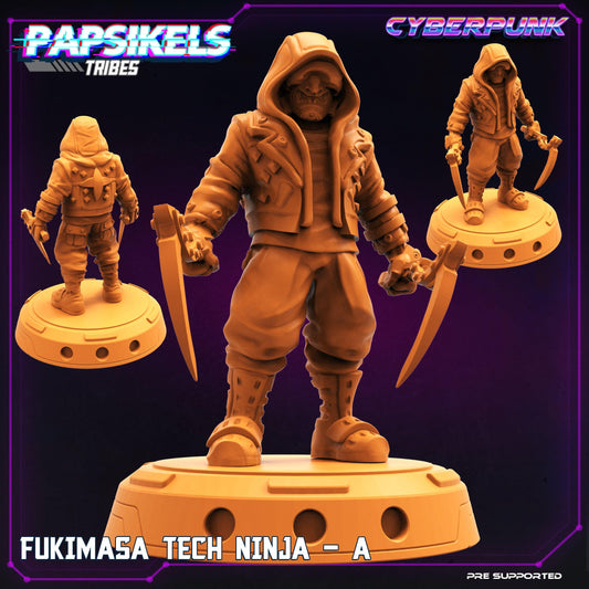 3D Printed Papsikels Cyberpunk Sci-Fi Fukimasa Tech Ninja Set - 28mm 32mm - 3D Printing Boss 