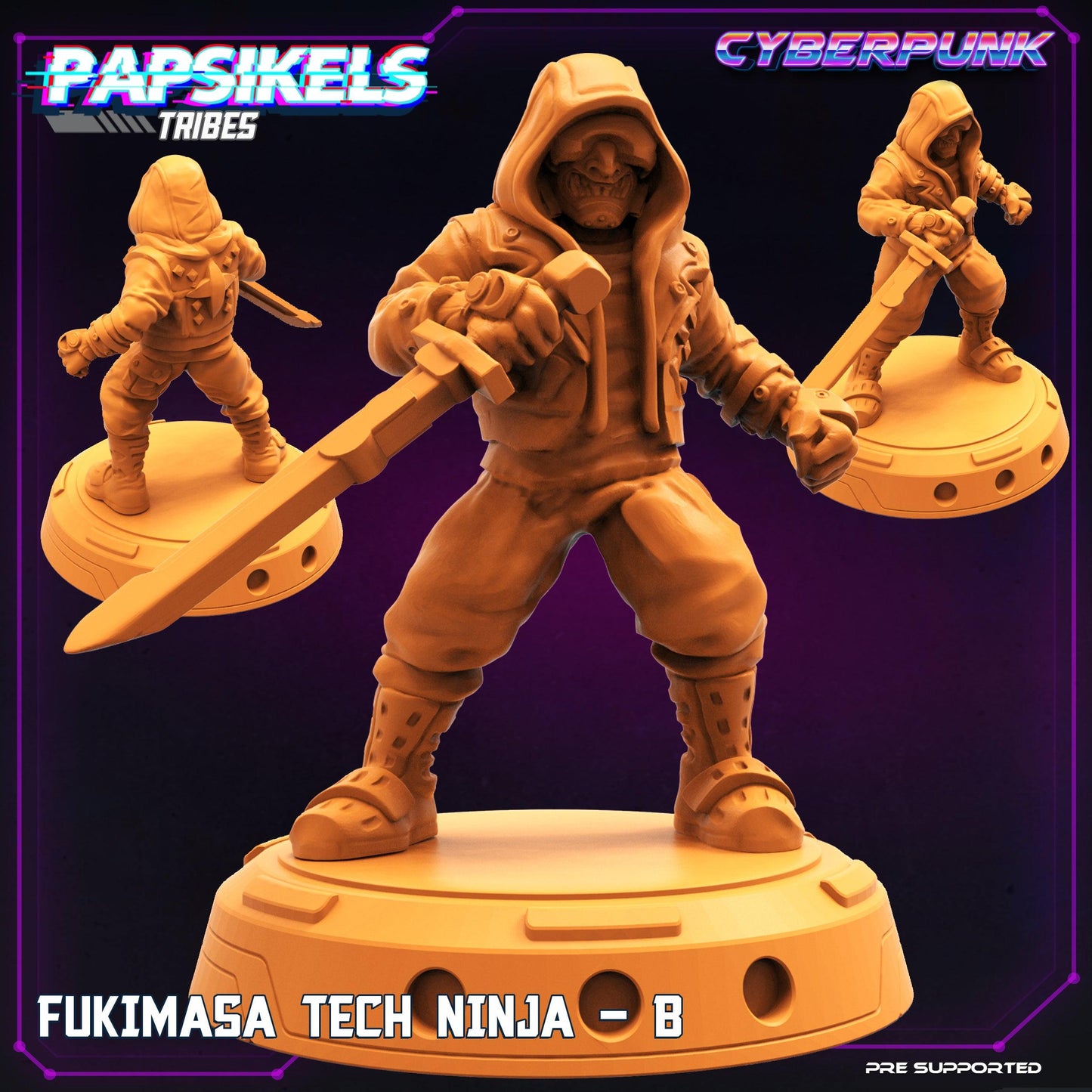 3D Printed Papsikels Cyberpunk Sci-Fi Fukimasa Tech Ninja Set - 28mm 32mm - 3D Printing Boss 