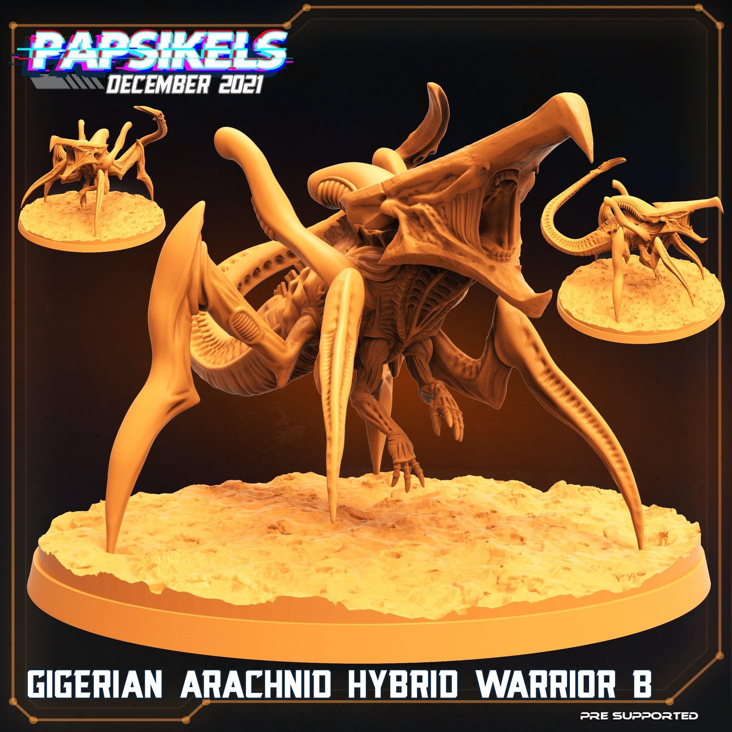 3D Printed Papsikels Cyberpunk Sci-Fi Gigerian Arachnid Hybrid Warrior B - 28mm 32mm - 3D Printing Boss 