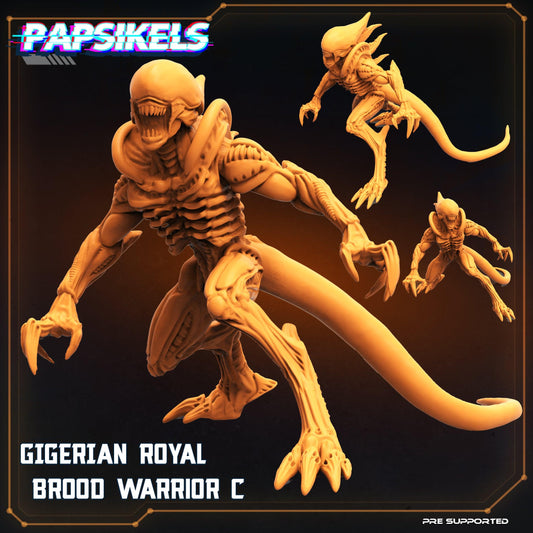 3D Printed Papsikels Cyberpunk Sci-Fi Gigerian Royal Brood Warrior Set - 28mm 32mm - 3D Printing Boss 