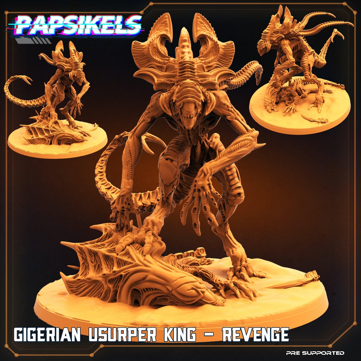 3D Printed Papsikels Cyberpunk Sci-Fi Gigerian Royal Usurper King - 28mm 32mm - 3D Printing Boss 