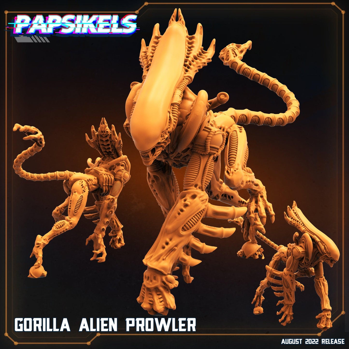 3D Printed Papsikels Cyberpunk Sci-Fi Gorilla Alien Set - 28mm 32mm - 3D Printing Boss 