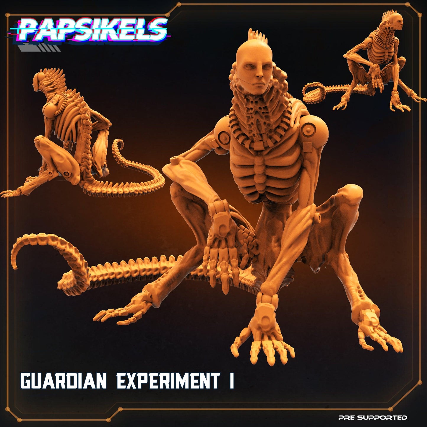 3D Printed Papsikels Cyberpunk Sci-Fi Guardian Experiment Set 2 - 28mm 32mm - 3D Printing Boss 