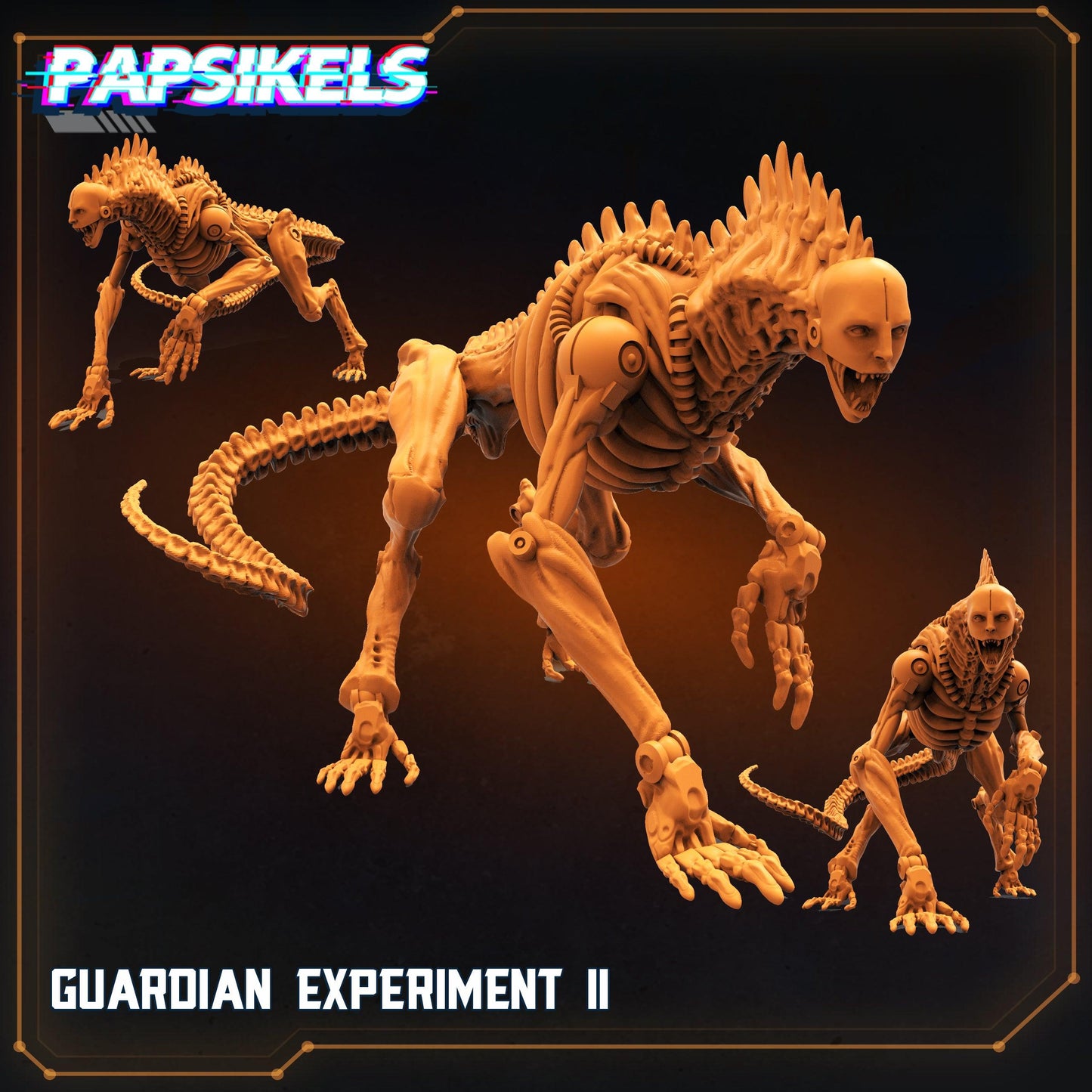 3D Printed Papsikels Cyberpunk Sci-Fi Guardian Experiment Set 2 - 28mm 32mm - 3D Printing Boss 