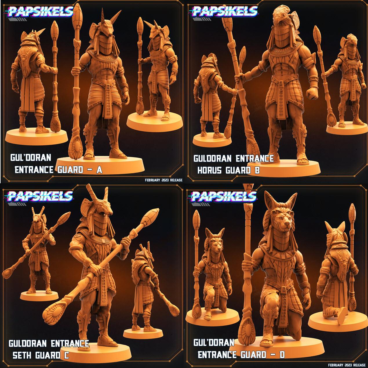 3D Printed Papsikels Cyberpunk Sci-Fi - Guldoran Entrance Guard Set - Star Entrance 28mm 32mm - 3D Printing Boss 