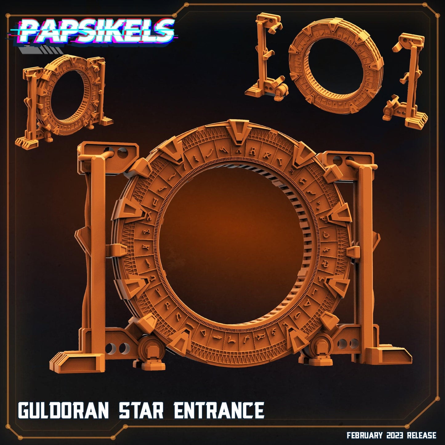 3D Printed Papsikels Cyberpunk  Sci-Fi - Guldoran Star Entrance - 28mm 32mm - 3D Printing Boss 