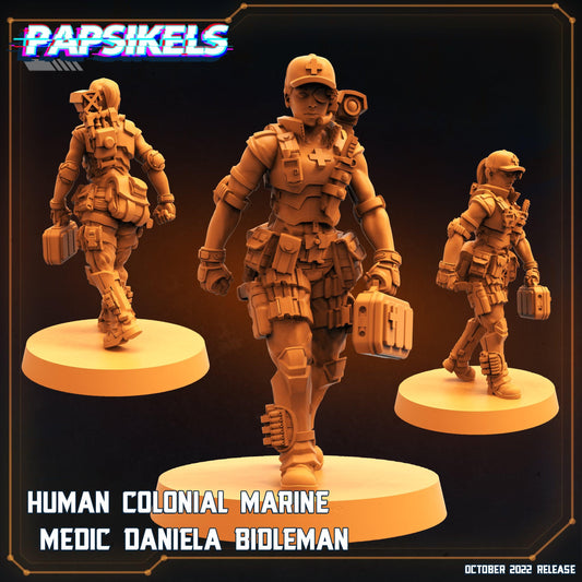 3D Printed Papsikels Cyberpunk Sci-Fi Human Colonial Marine Medic Daniela Bidleman - 28mm 32mm - 3D Printing Boss 