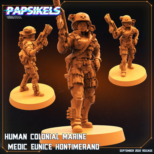 3D Printed Papsikels Cyberpunk Sci-Fi Human Colonial Marine Medic Eunice Hontimerano - 28mm 32mm - 3D Printing Boss 