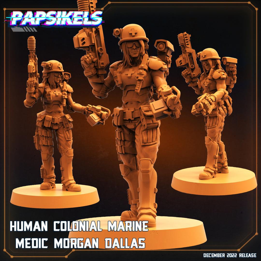 3D Printed Papsikels Cyberpunk Sci-Fi-Human Colonial Marine Medic Morgan Dallas 28mm 32mm - 3D Printing Boss 