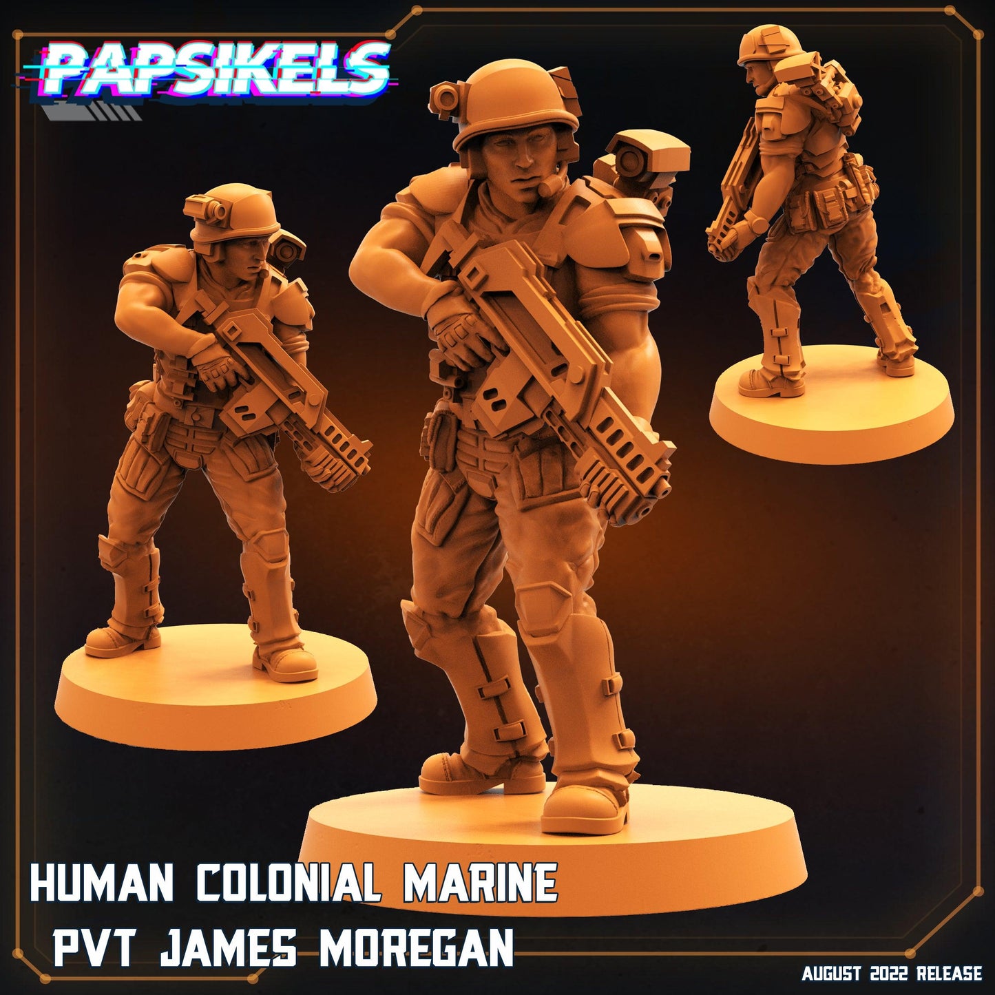 3D Printed Papsikels Cyberpunk Sci-Fi Human Colonial Marine Pfc Set - 28mm 32mm - 3D Printing Boss 