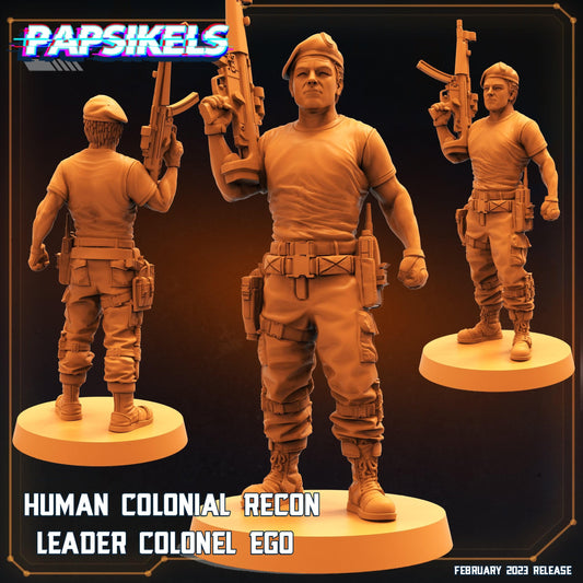 3D Printed Papsikels Cyberpunk  Sci-Fi - Human Colonial Recon Leader Colonel Ego - 28mm 32mm - 3D Printing Boss 