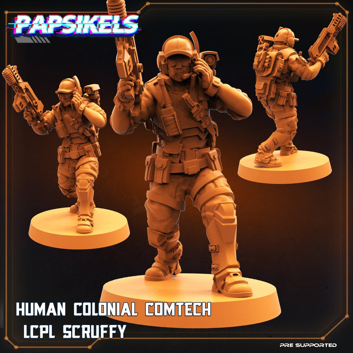 3D Printed Papsikels Cyberpunk Sci-Fi Human Colonial Set - 28mm 32mm - 3D Printing Boss 