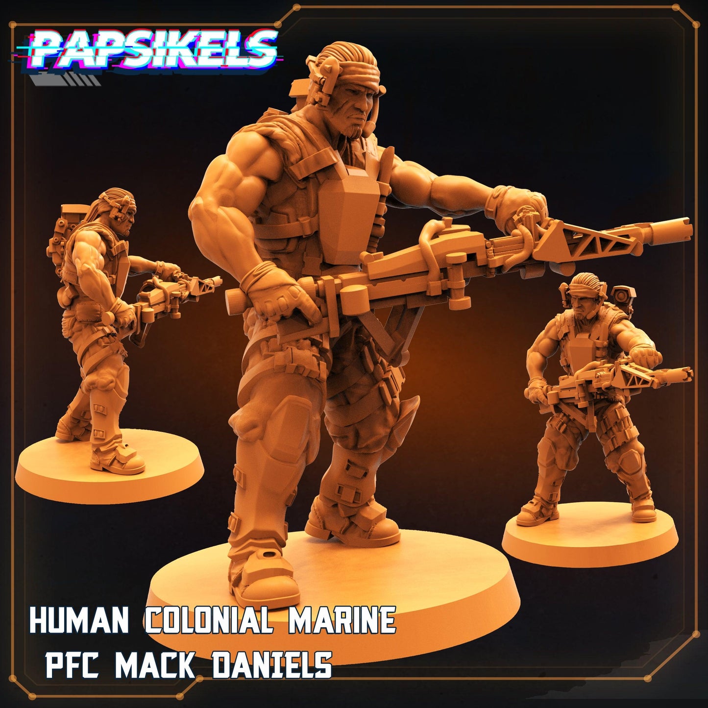 3D Printed Papsikels Cyberpunk Sci-Fi Human Colonial Set - 28mm 32mm - 3D Printing Boss 