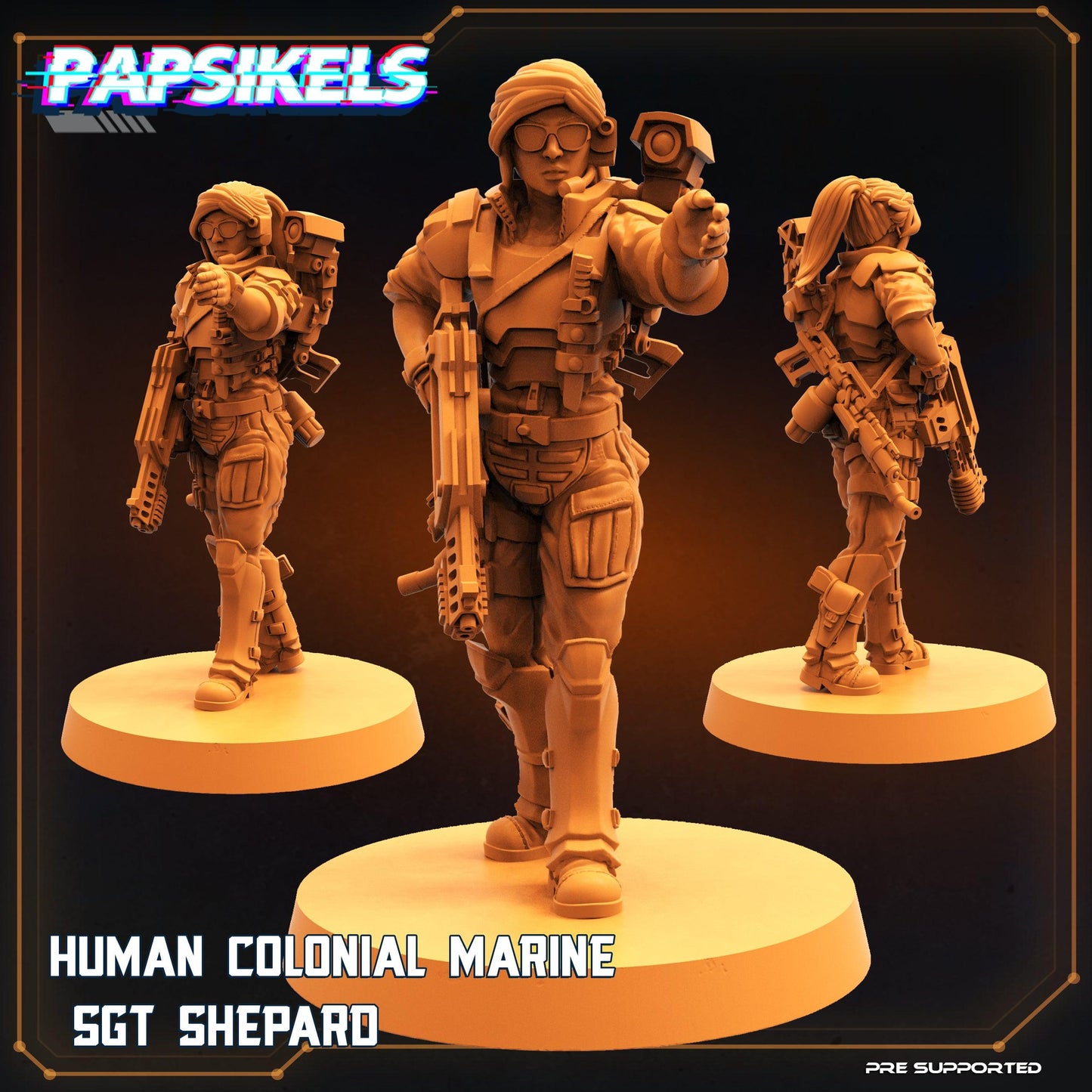 3D Printed Papsikels Cyberpunk Sci-Fi Human Colonial Set - 28mm 32mm - 3D Printing Boss 