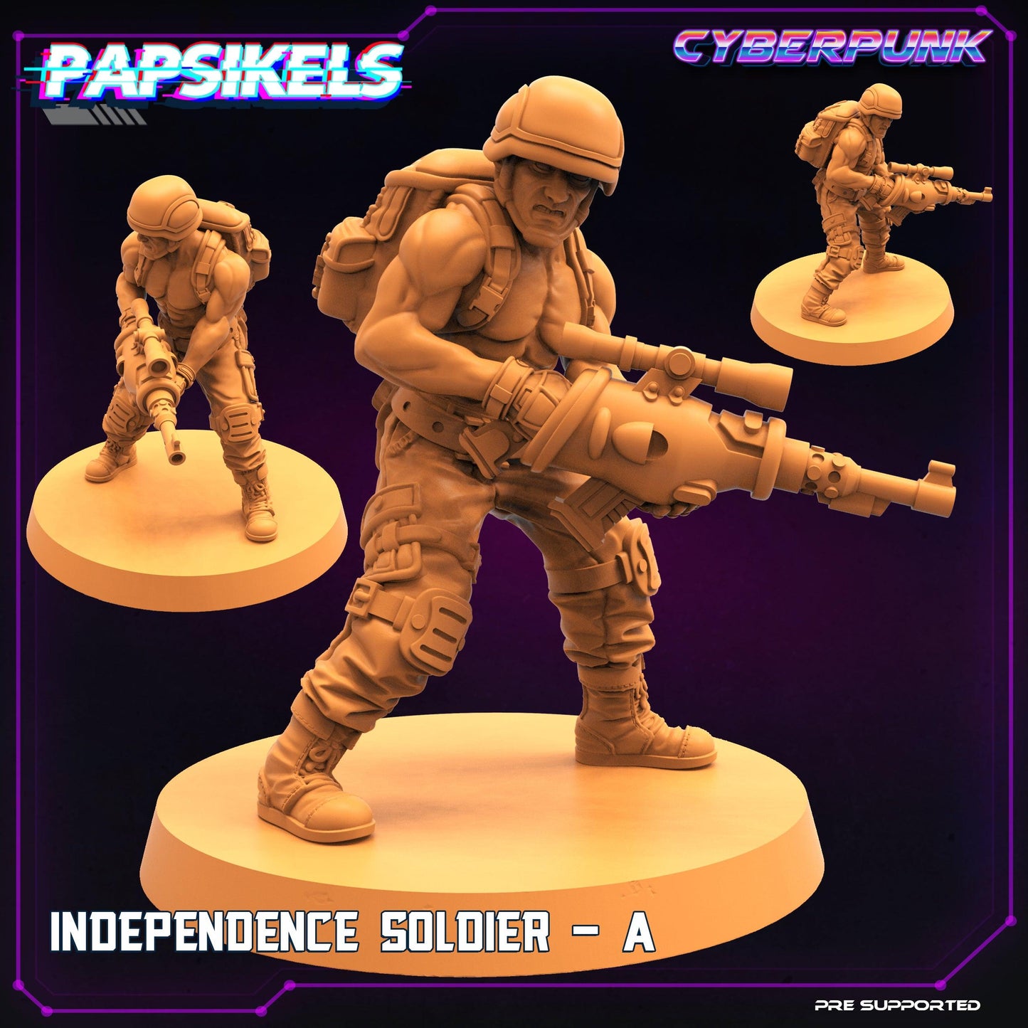 3D Printed Papsikels Cyberpunk Sci-Fi Independence Soldier Set - 28mm 32mm - 3D Printing Boss 
