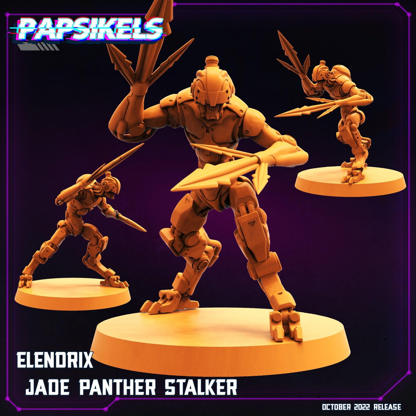 3D Printed Papsikels Cyberpunk Sci-Fi Jade Panther Stalker Set - 28mm 32mm - 3D Printing Boss 
