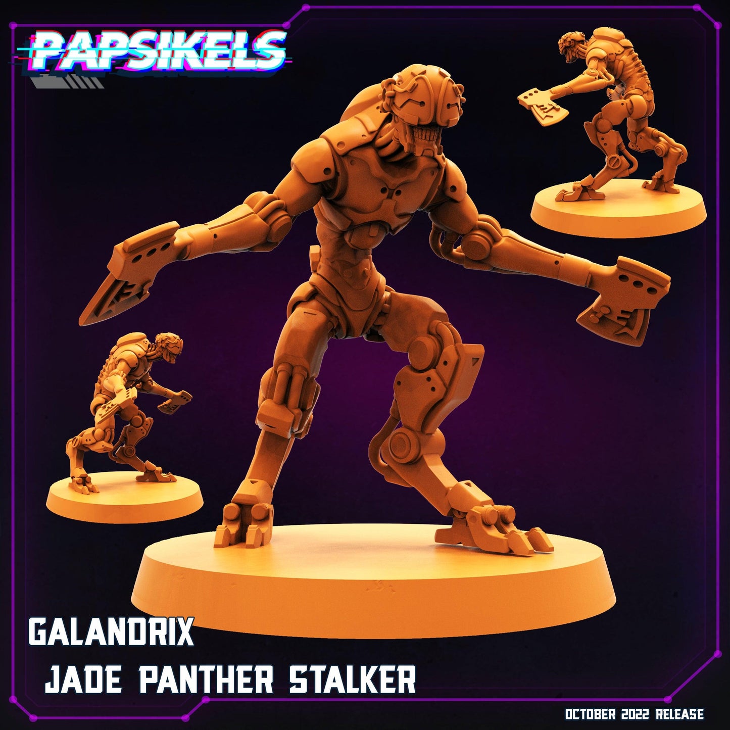 3D Printed Papsikels Cyberpunk Sci-Fi Jade Panther Stalker Set - 28mm 32mm - 3D Printing Boss 