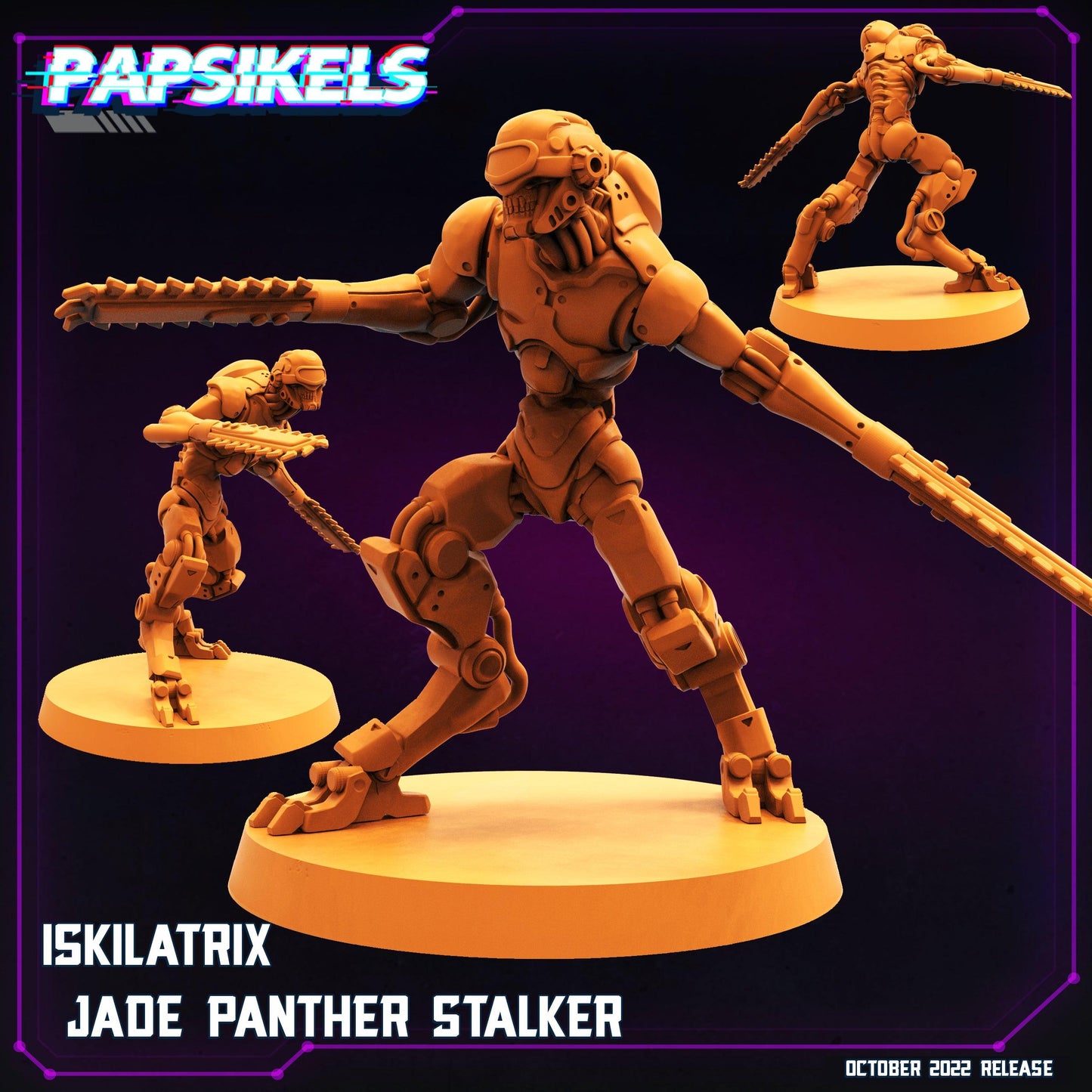 3D Printed Papsikels Cyberpunk Sci-Fi Jade Panther Stalker Set - 28mm 32mm - 3D Printing Boss 