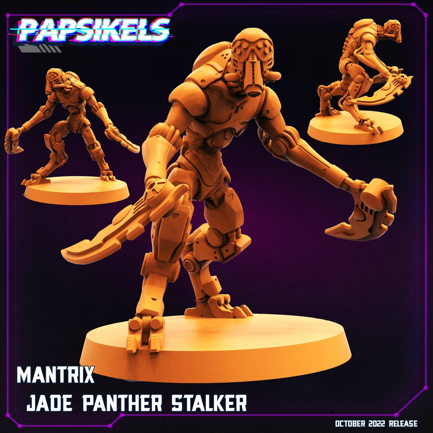3D Printed Papsikels Cyberpunk Sci-Fi Jade Panther Stalker Set - 28mm 32mm - 3D Printing Boss 