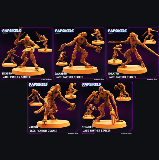 3D Printed Papsikels Cyberpunk Sci-Fi Jade Panther Stalker Set - 28mm 32mm - 3D Printing Boss 
