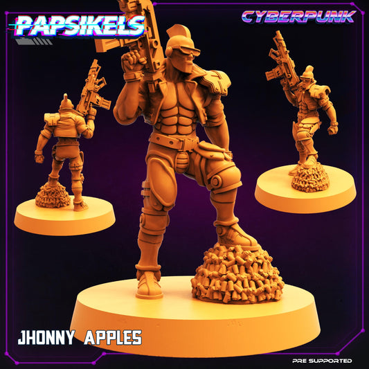 3D Printed Papsikels Cyberpunk Sci-Fi Jhonny Apples - 28mm 32mm - 3D Printing Boss 