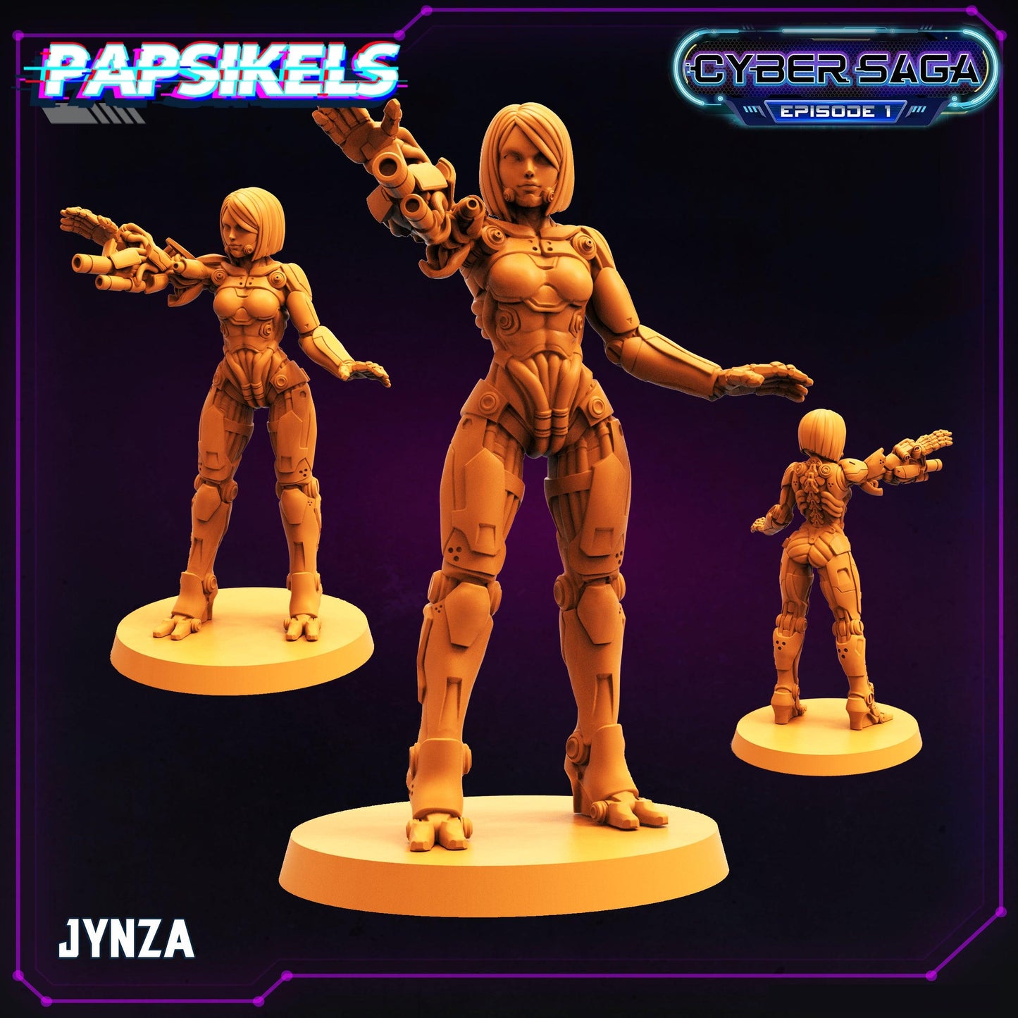 3D Printed Papsikels Cyberpunk Sci-Fi Jynza Cyber Saga - 28mm 32mm - 3D Printing Boss 