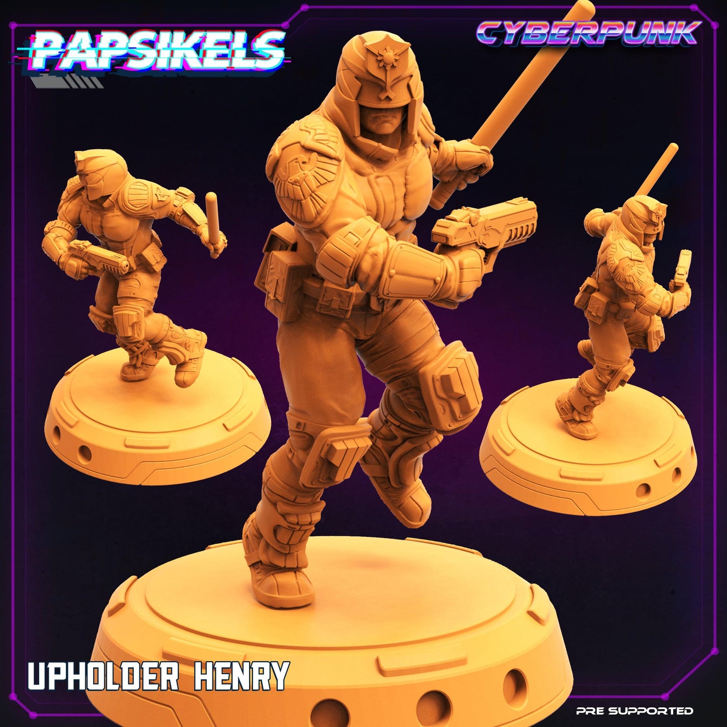 3D Printed Papsikels Cyberpunk Sci-Fi Law Upholders Set - 28mm 32mm - 3D Printing Boss 