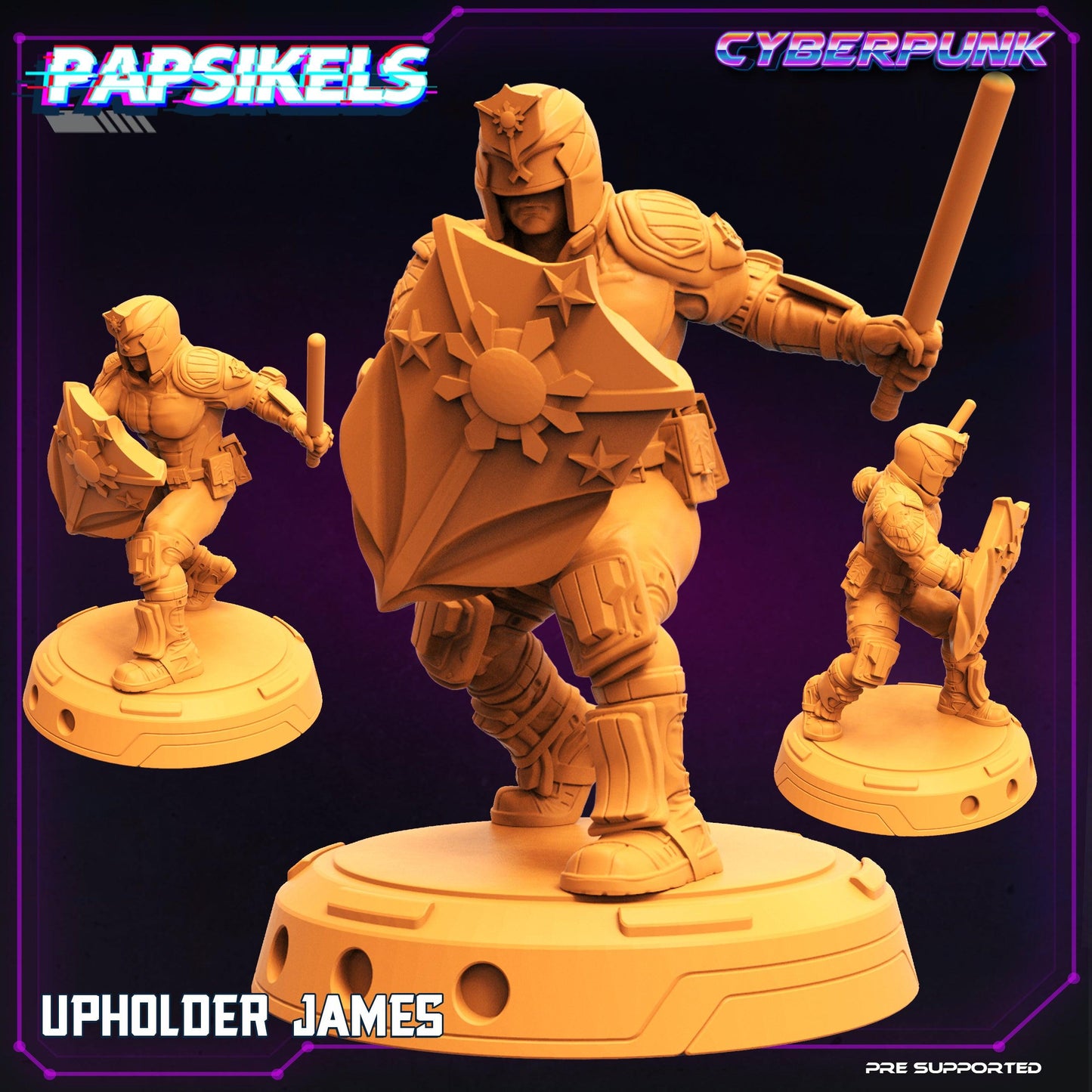 3D Printed Papsikels Cyberpunk Sci-Fi Law Upholders Set - 28mm 32mm - 3D Printing Boss 