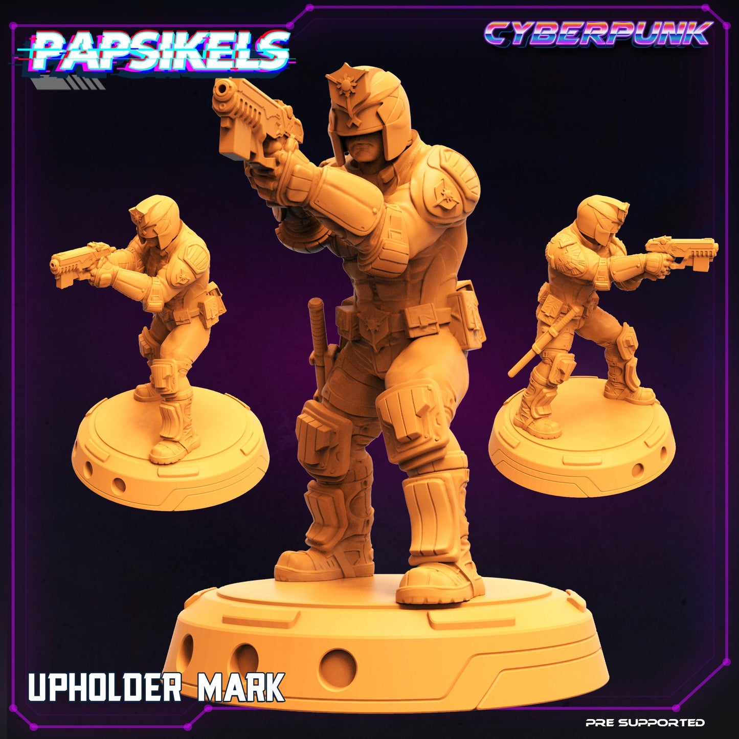 3D Printed Papsikels Cyberpunk Sci-Fi Law Upholders Set - 28mm 32mm - 3D Printing Boss 
