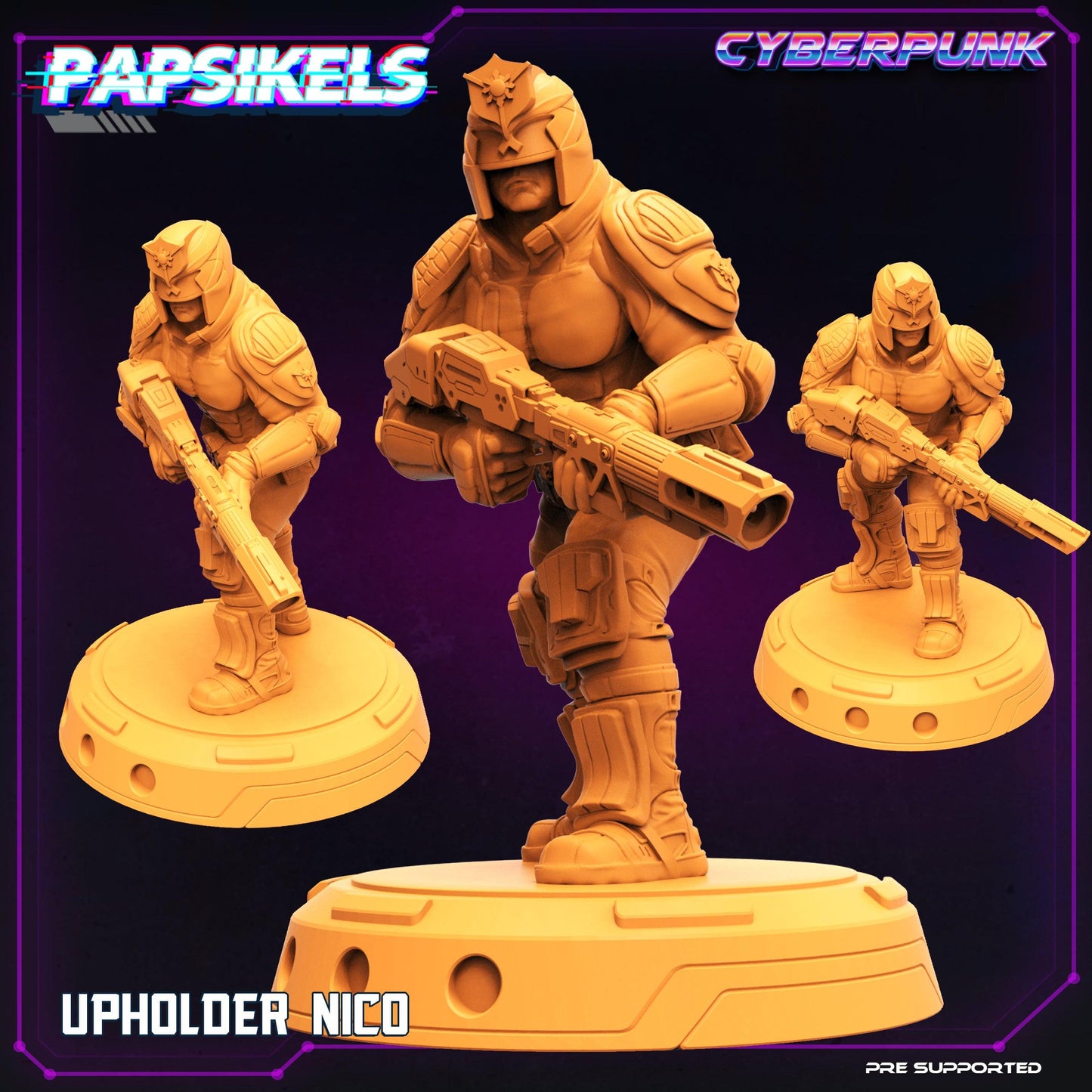 3D Printed Papsikels Cyberpunk Sci-Fi Law Upholders Set - 28mm 32mm - 3D Printing Boss 