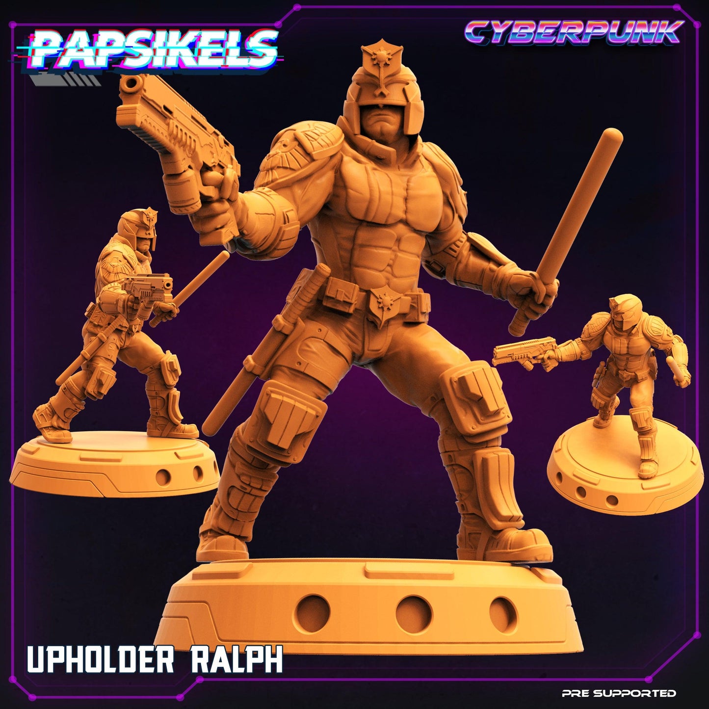 3D Printed Papsikels Cyberpunk Sci-Fi Law Upholders Set - 28mm 32mm - 3D Printing Boss 