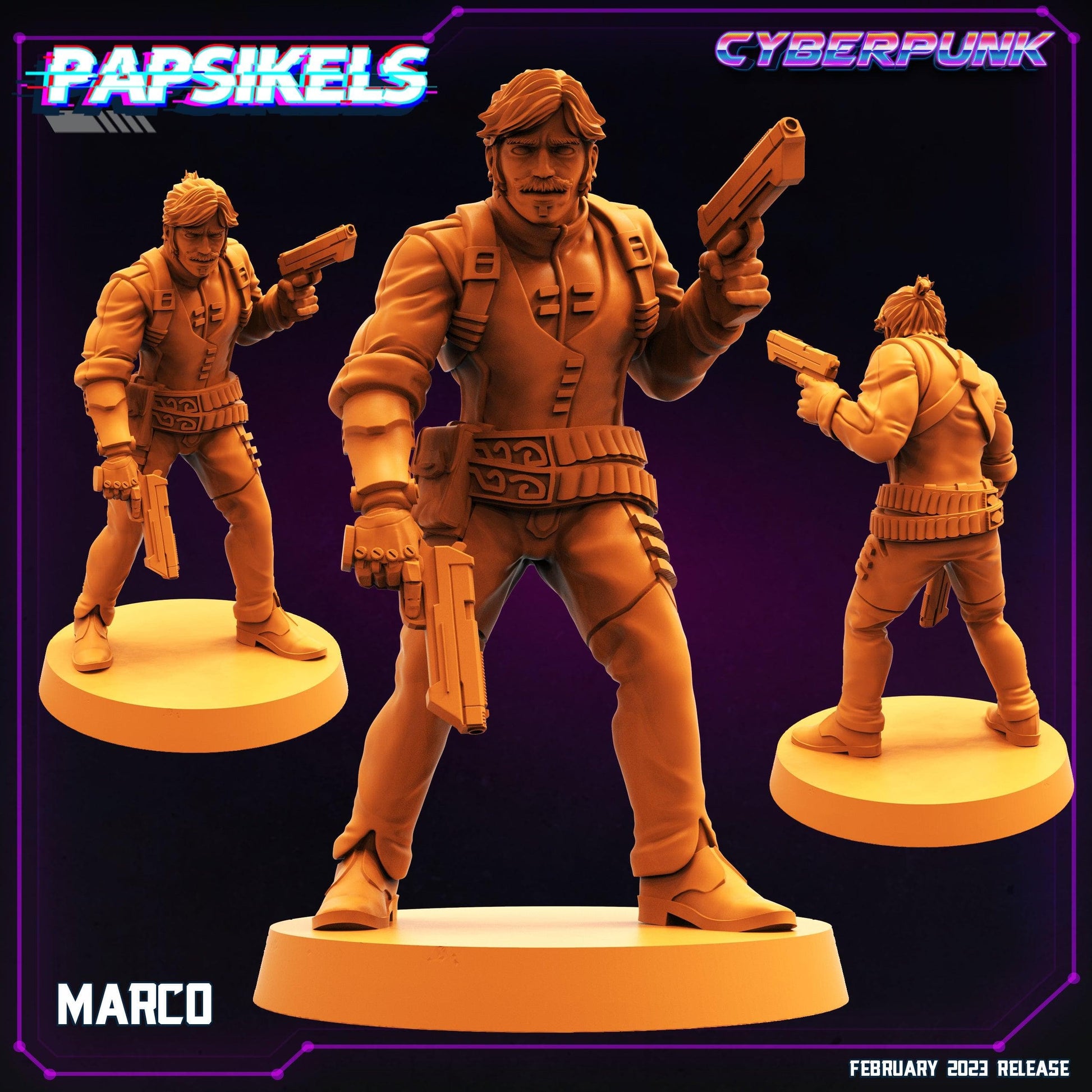 3D Printed Papsikels Cyberpunk  Sci-Fi - Marco - 28mm 32mm - 3D Printing Boss 
