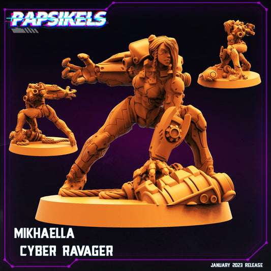 3D Printed Papsikels Cyberpunk Sci-Fi - Mikhaella Cyber Ravageri- 28mm 32mm - 3D Printing Boss 