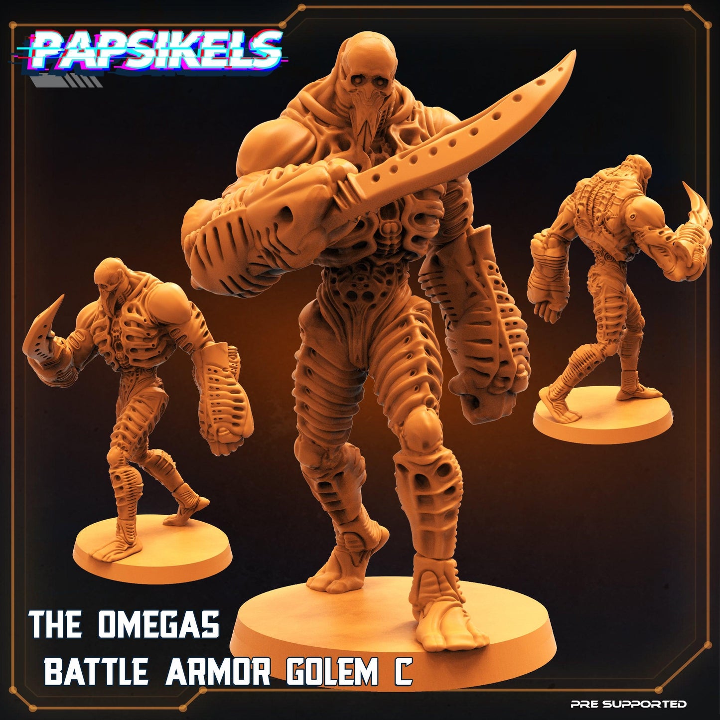 3D Printed Papsikels Cyberpunk Sci-Fi Omega Battle Armor Golem Set - 28mm 32mm - 3D Printing Boss 