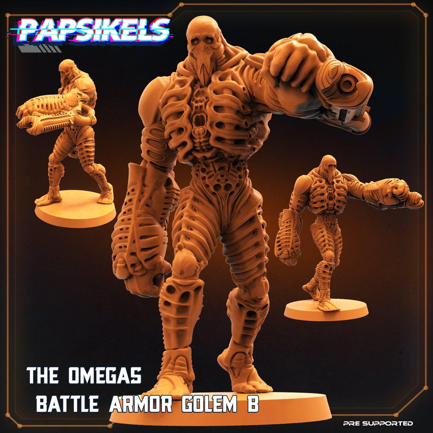 3D Printed Papsikels Cyberpunk Sci-Fi Omega Battle Armor Golem Set - 28mm 32mm - 3D Printing Boss 