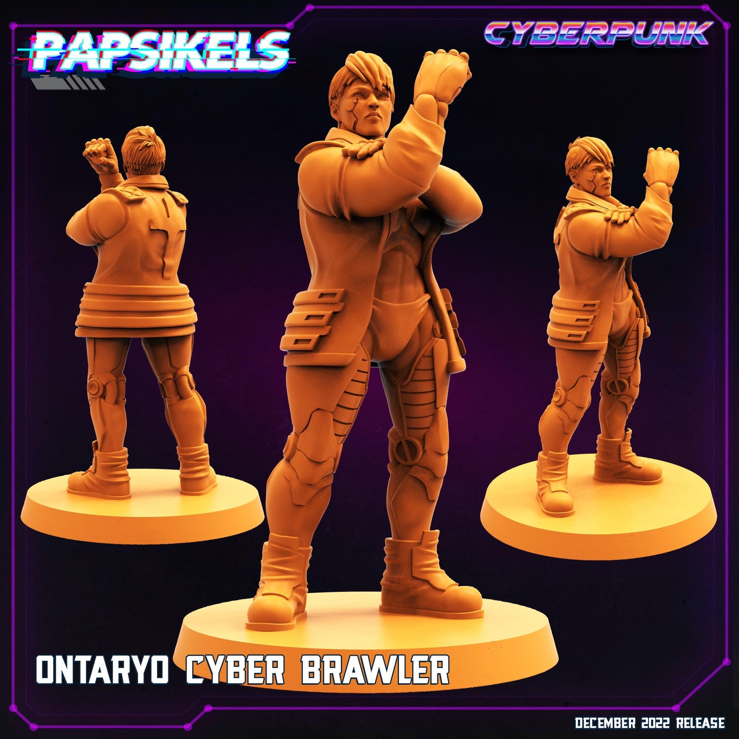 3D Printed Papsikels Cyberpunk Sci-Fi Ontaryo Cyber Brawler - 28mm 32mm - 3D Printing Boss 
