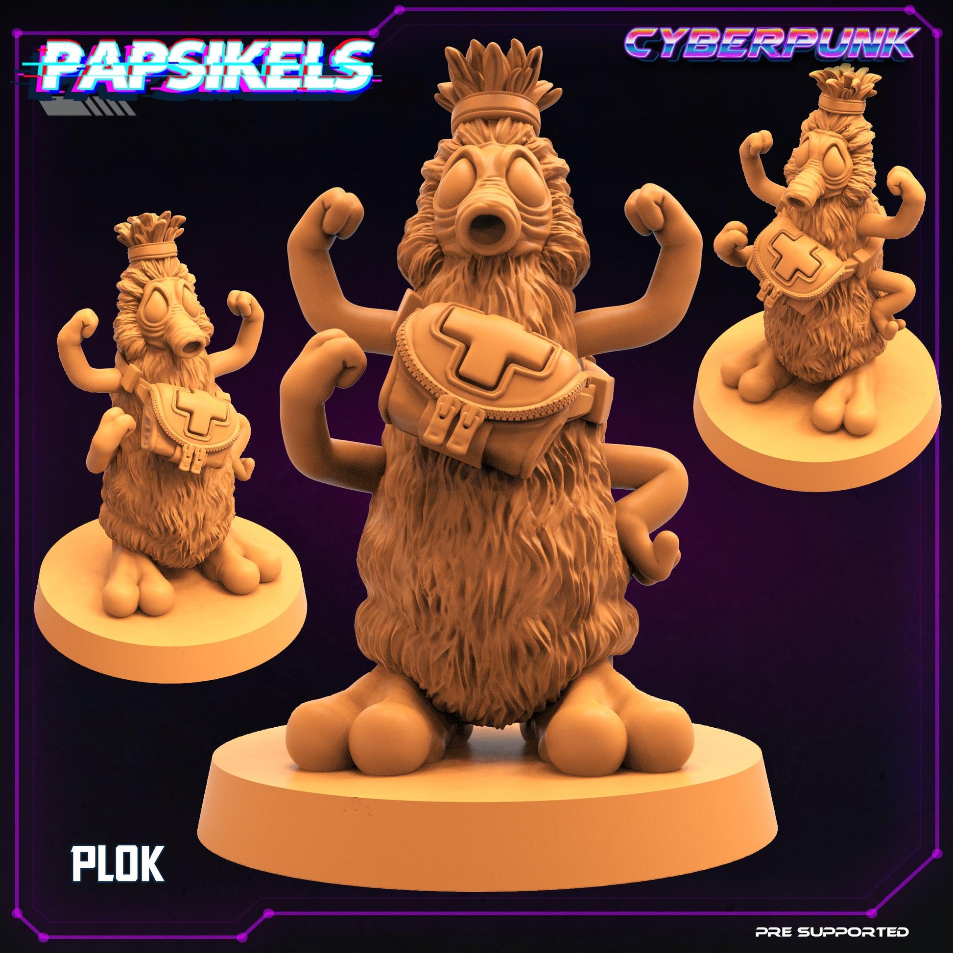 3D Printed Papsikels Cyberpunk Sci-Fi PLOK - 28mm 32mm - 3D Printing Boss 
