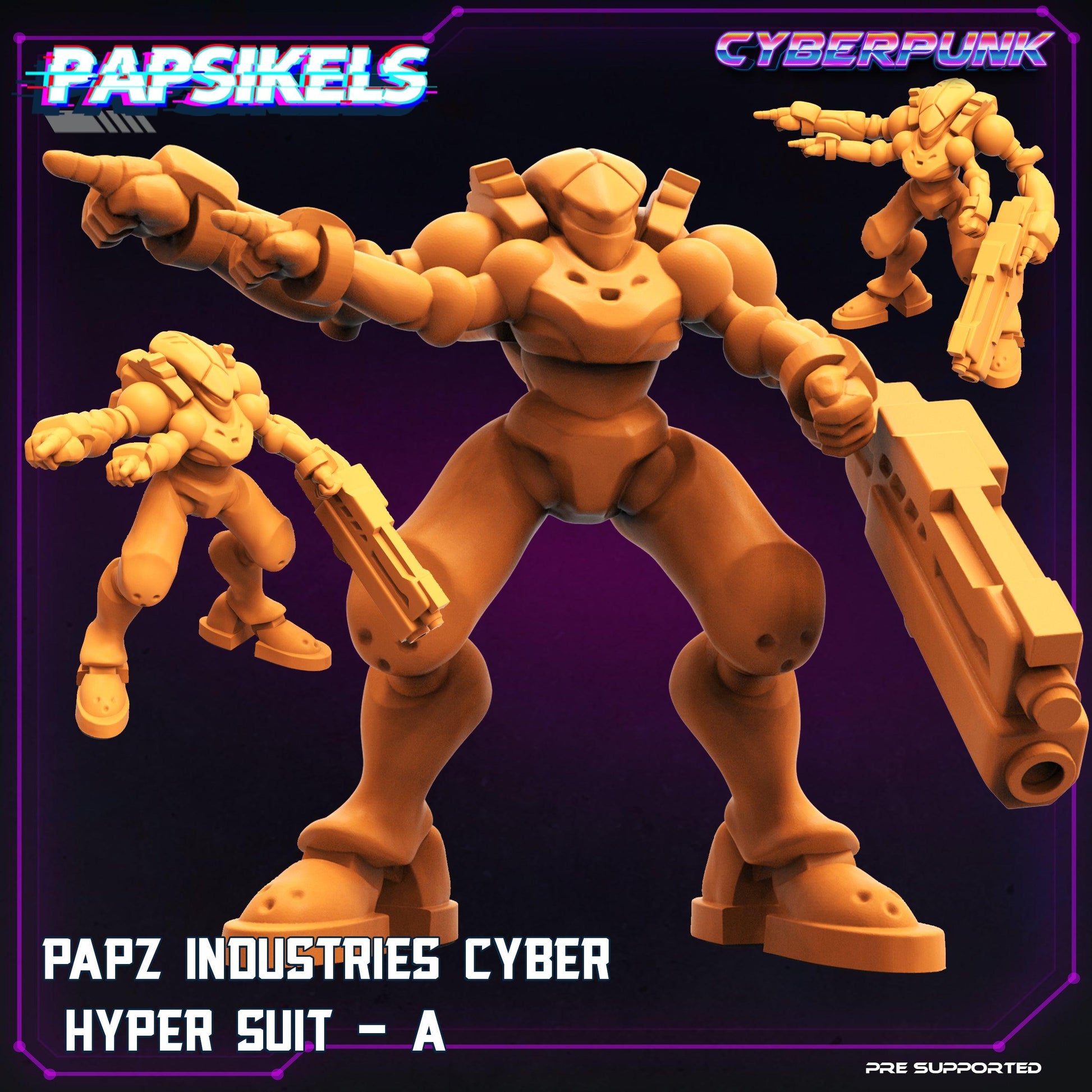 3D Printed Papsikels Cyberpunk Sci-Fi Papz Industries Hyper Cyber Suit A - 28mm 32mm - 3D Printing Boss 
